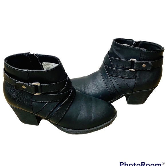 LOWER EAST SIDE Shoes - Lower East side Booties Size 8.5 Black Biker Buckles